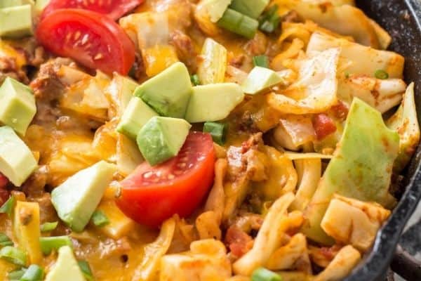 ONE-PAN CHEESY TACO CABBAGE SKILLET